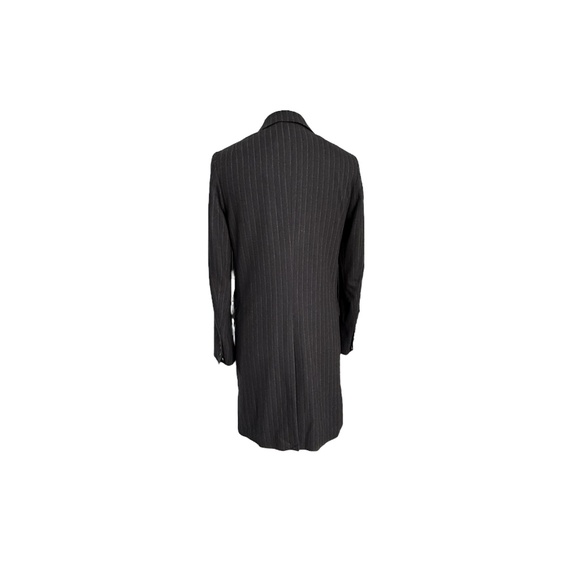 ALLSAINTS Brock Pinstripe Black Cotton Blend Men's Long Coat, sz 34 - Picture 5 of 10